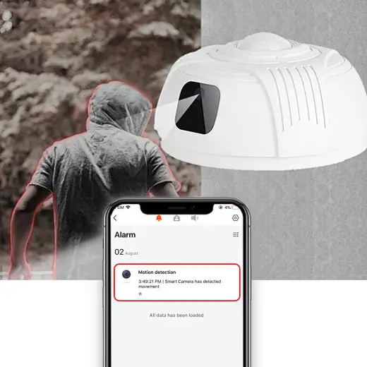 Wi-Fi камера наблюдения с дымовым датчиком, поворотом на 330 градусов и HD1080P Patrul S020